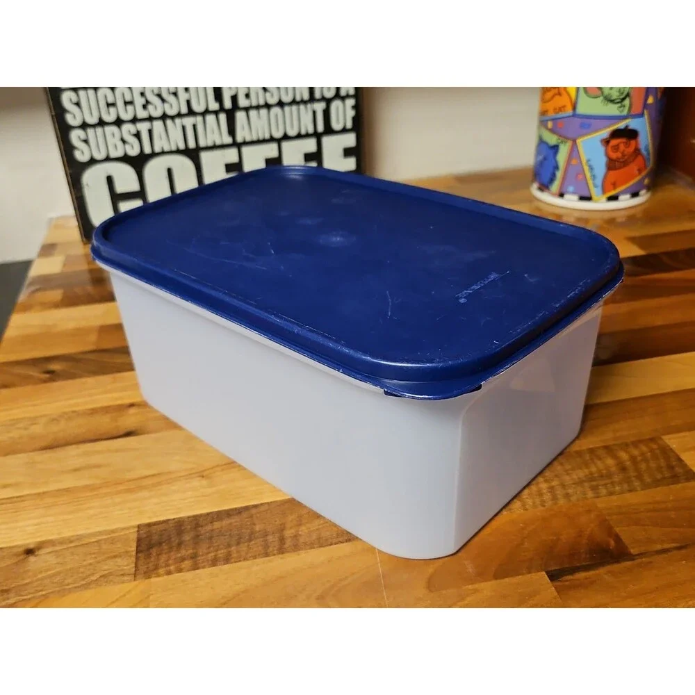 Tupperware Modular Mates #2 Container #1609 w/ Blue Lid #1610, 18 Cup, 4.3 Litre